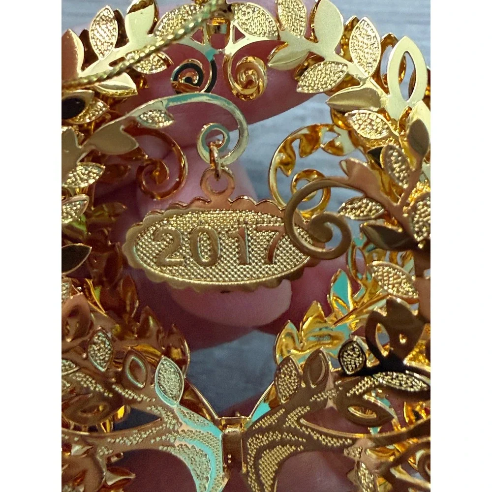 2017 Tree of Life Danbury Mint Christmas Ornament 23k Gold Plated - Picture 8 of 9